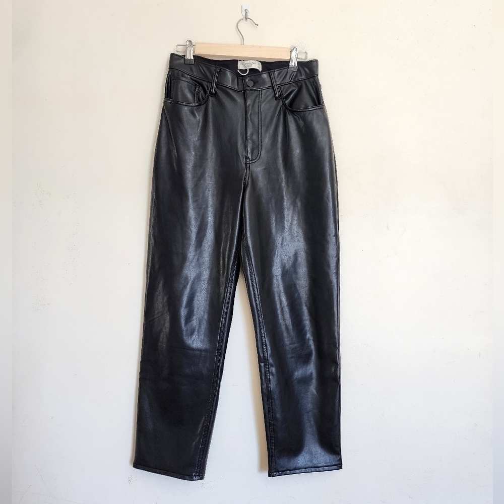 Abercrombie & Fitch Vegan Leather The Ankle Straight Ultra High-Rise Pants 26/2s